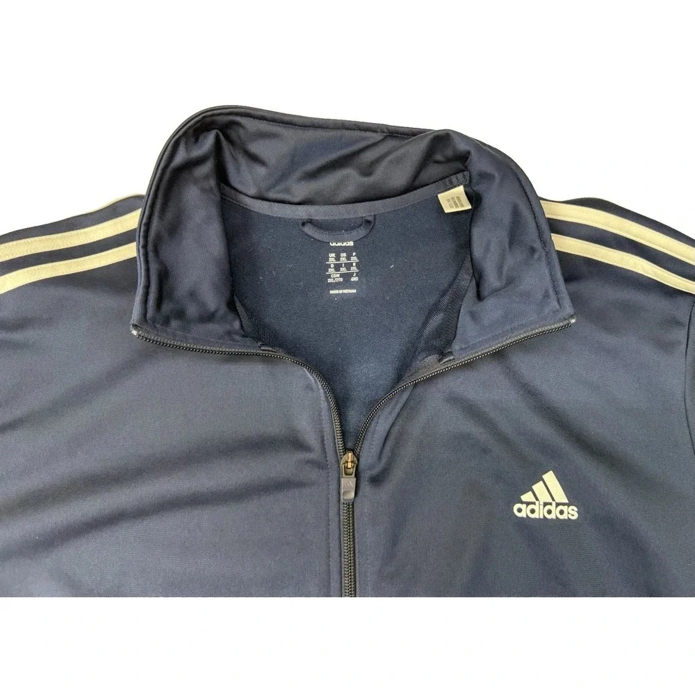 NEW Adidas men Essentials 3-Stripes Track Suit Legend Ink (NAVY) / White - 2XL